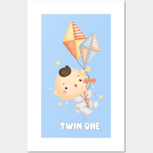 Twin newborn boy one Wall Art by KOTOdesign